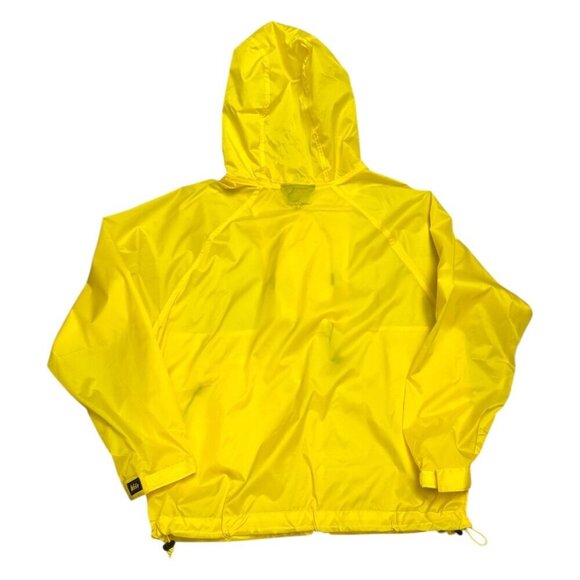 REI Waterproof Jacket Yellow Lightweight Packable Windbreaker Mens Medium - Picture 2 of 6